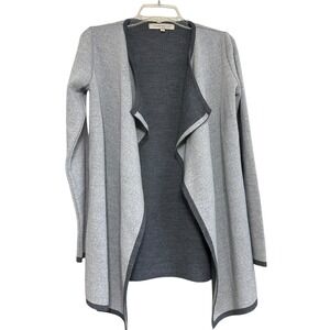 Lineamaglia Womens Wool Blend Sweater S Gray Cardigan Open Front Casual Italian‎